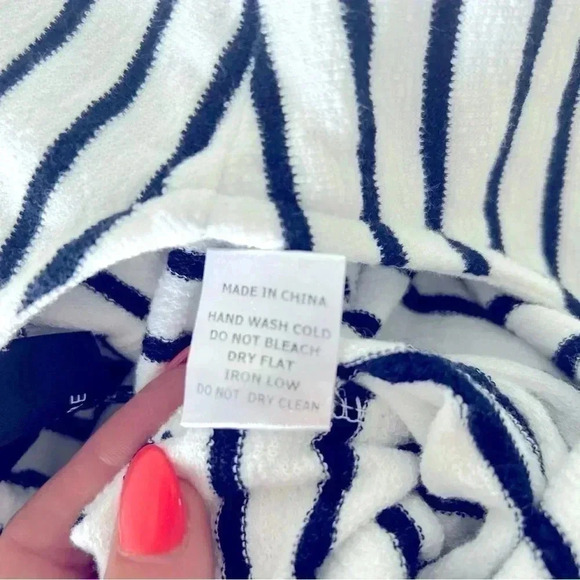 100% Cotton Lumiere white striped jumper womens size small shorts romper - Picture 4 of 6